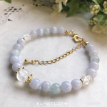 安定感と癒し✨ブルーレースアゲート&アクアマリンブレスレット