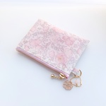 【再販】LIBERTY　Felicite　フェリシテ　J17D　ベビーピンク　ビニコの中布・仕切りポケット付きminiポーチ  ◆　ストラップは別売りです