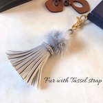数量限定セール♡秋冬のふわふわミンクファーとタッセルチャーム iphoneケース スマホケースを上品に♪グレー