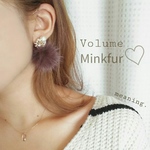 ボリュームファー＊フラワービジュー ピアス＆イヤリング