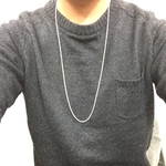 激安 シルバー925 ロングネックレスロールチェーン ハーフラウンド 80センチ
