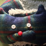 ねこのふわふわマフラー   フリース タータンチェック