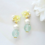*1770*Flower bijou earring／pierce（イエロー）