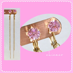 迎春SALE🎍１点限り ⭐️＆ロングチェーンイヤリング pink