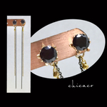 SALE♥１点限り ⭐️＆ロングチェーンピアス black
