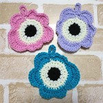 ☆3個セット☆北欧お花アクリルエコたわし☆No.3