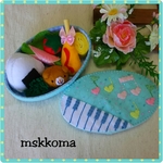 ピアノお弁当☆ブルーチェック☆フェルト☆ままごと