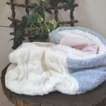 9/23再 淡雪パステル×縄編み　もふもふファースヌード