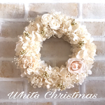 ホワイト＊プリザーブドフラワー＊リース