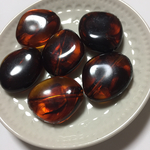 大振り変形ビーズ 琥珀色 べっ甲