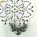 コットンパール《ﾘｯﾁｸﾞﾘｰﾝﾌﾞﾗｯｸ玉虫色》💕ネックレス(8,12,16mm)　大粒