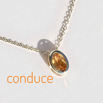 Citrine. silver 天然石シトリンネックレス