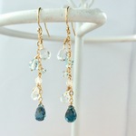 14kgf　‘　RAIN　×　DROPS　‘　宝石質ロンドンブルートパーズ　じゃらじゃら