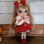 送料無料☆ブライス☆アウトフィット☆クリスマスフリルワンピコーデ☆おまけ付