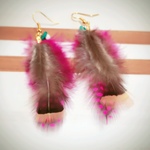P501 HoroHoroFeatherピアス/ピンク