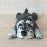 シュナウザーの置き物(ぺったり )