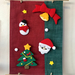 クリスマスのミニタペストリー（レッド）