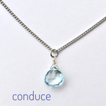 Blue topaz.天然石ブルートパーズのネックレス