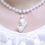 2way パールネックレス　シロクマ