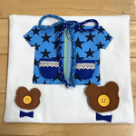 〈再販〉手作り・布・よくばり知育玩具・紺・星・くまちゃん