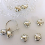 再販★4個★ハート★ 約20×17mm  ★シルバー