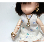 オビツ11用天然石ムーンストーンのアクセサリー3点セット