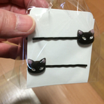 ねこのヘアピン くろ