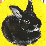 うさぎ画（黒うさぎ）