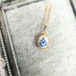 【再販】ヴィンテージ★ブルーローズのネックレス
