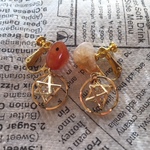 ジルコニアマカバスターイヤリング【カーネリアン＆シトリン】