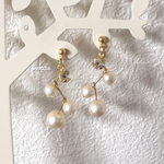 流れるパールピアス♡コットンパール風
