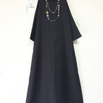 💜《新年・お正月、新調特別キャンペーン》         15％OFF💜 リネン100% Aラインロング丈 黒