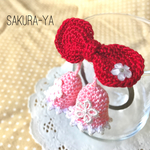 ベルが鳴る☆クリスマスベルのヘアゴム（ピンク）