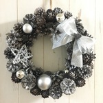 クリスマスリース 銀世界