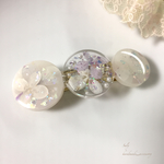 紫陽花のふんわりホワイトバレッタ