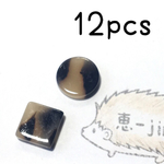 （12個）べっ甲貼り付けデコパーツ（ベージュ）