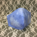 立体マスク  雪の結晶柄  薄藍  Ｗ