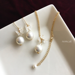 【ギフトBOX入り】大きめパールのネックレス&ピアス