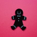 ジンジャーマンのアクリルブローチ（チョコ）