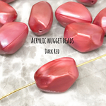 Acrylic nugget beads  DarkRed 10pcs