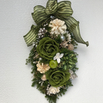 プリザーブドフラワースワッグ＊フォレストグリーンの薔薇＊クリスマス