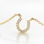 Zirconia Mini Horse Shoe Gold Necklace
