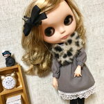 ブライス　リカちゃん  ワンピース　アンダースカート  ファーショール   