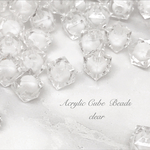 Acrylic Cube Beads clear 100pcs＊四角 キューブ アクリル 透明