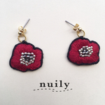 お花ビーズ刺繍ピアス