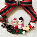 羊毛フェルト 15センチ Xmasリース
