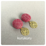 【再販】クリスマスカラー くるみボタンピアス