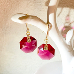 Ruby＊SWAROVSKI ♡八角形＊ピアスorイヤリング
