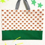 柴わんこのにこにこドット☆レッスンバッグ〈グリーンver〉