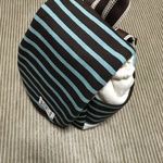 ※homapiyo様専用※ ふわふわベビーリュック【ミント×茶 ボーダー】